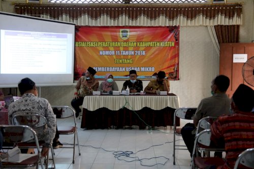 Sosialisasi Peraturan Daerah Kabupaten Klaten oleh Ketua dan beberapa Anggota DPRD Kabupaten Klaten Nomor 11 Tahun 2018 tentang Pemberdayaan Usaha Mikro