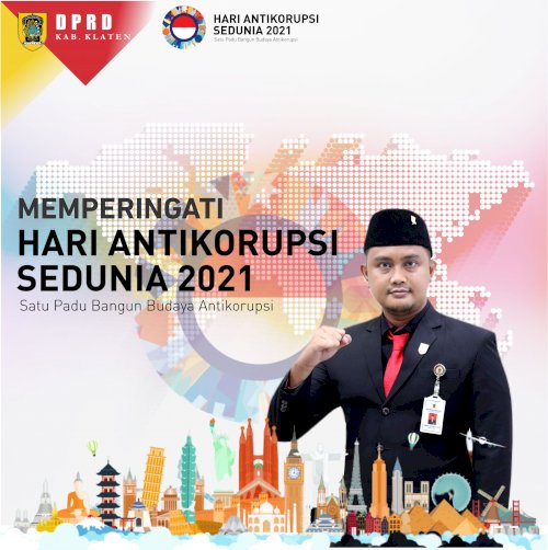 elamat memperingati Hari Antikorupsi Sedunia 2021, Mari Kita Bersatu Padu Bangun Budaya Antikorupsi !  #dprdklaten #antikorupsi #satupadubangunbudayaantikorupsi