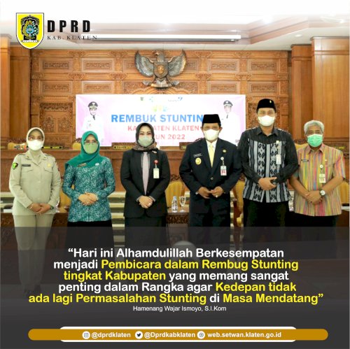 Rembuk Stunting tingkat Kabupaten Klaten, Kamis pagi (19/5) di Pendopo Kabupaten Klaten.  #dprdklaten #stunting