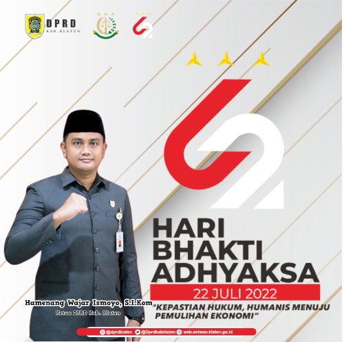 Selamat memperingati Hari Bhakti Adhyaksa ke-62 dengan tema "Kepastian Hukum, Humanis menuju Pemulihan Ekonomi"  #dprdklaten #bhaktiadhyaksa