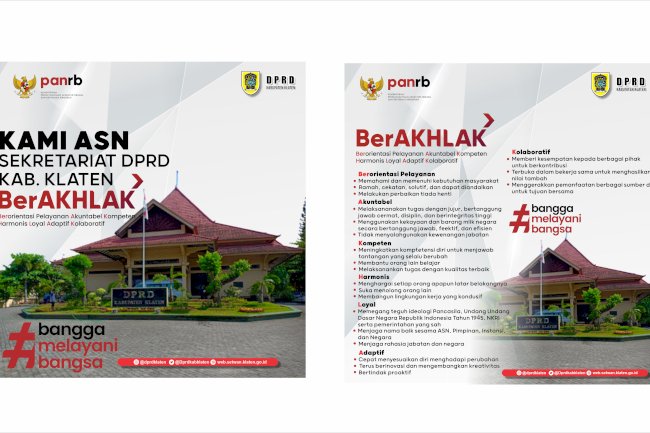 KAMI ASN Sekretariat DPRD Kabupaten Klaten BERAKHLAK, Bangga Melayani Bangsa