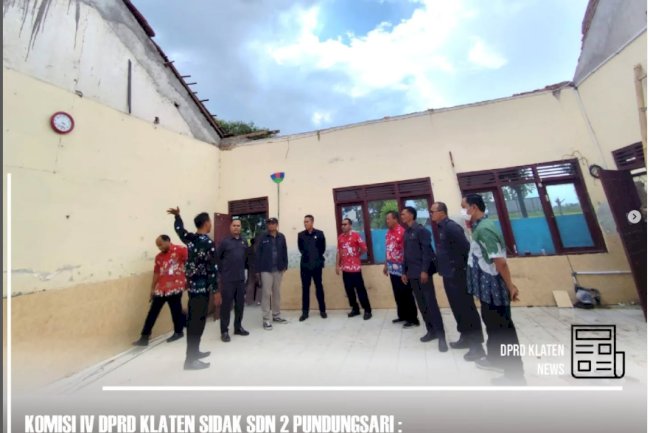 Komisi 4 DPRD Klaten Sidak SDN 2 Pundungsari: Ruang Kelas Roboh karena Lapuk, Anggaran Perubahan Mendesak Dibutuhkan