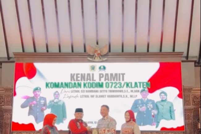 Kenal Pamit Komandan Kodim 0723/Klaten, di Pendopo Kabupaten Klaten, Sabtu siang (12/4)