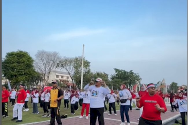 Ketua DPRD Kabupaten Klaten Hadiri Senam Merah Putih Antikorupsi Bersama Forkopimda