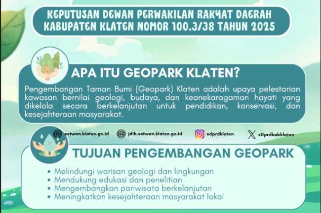 INFOGRAFIS RANCANGAN PERATURAN DAERAH KABUPATEN KLATEN TENTANG PENGEMBANGAN TAMAN BUMI (GEOPARK) KLATEN