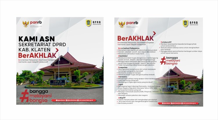 KAMI ASN Sekretariat DPRD Kabupaten Klaten BERAKHLAK, Bangga Melayani Bangsa