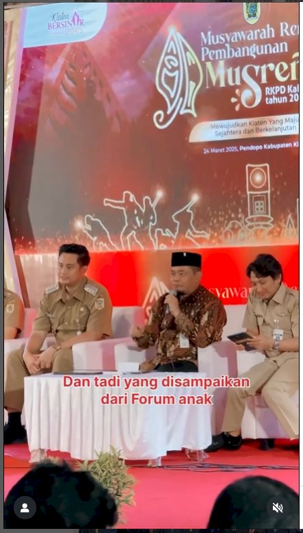 Pimpinan DPRD Kabupaten Klaten menghadiri acara Musyawarah Perencanaan Pembangunan (Musrenbang) Kabupaten Klaten dalam rangka Penyusunan Rencana Kerja Pemerintah Daerah (RKPD) Tahun 2026.