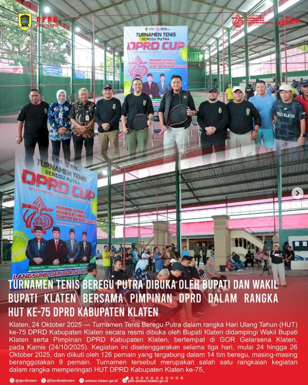 Turnamen Tenis Beregu Putra DPRD Cup 2025.