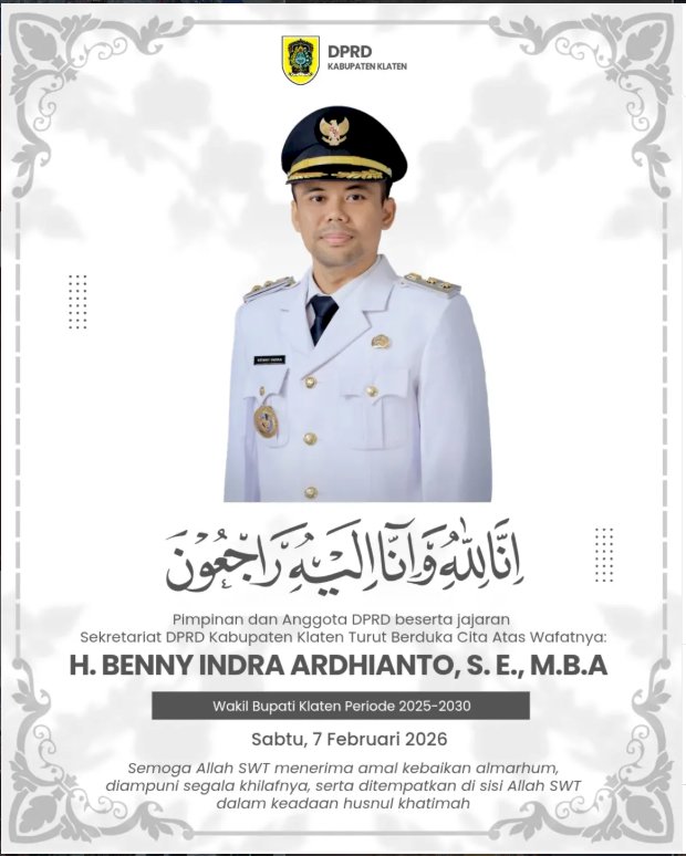 INNALILLAHI WA INNA ILAIHI RAJI’UN H. BENNY INDRA ARDHIANTO, S.E., M.B.A